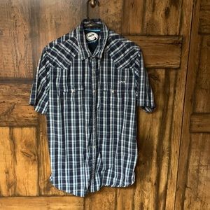 Kirra Western Pearl Snap Short Sleeve button up size Large